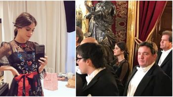 Tini Stoessel, en la cena de honor en España junto a Mauricio Macri Tini Stoessel, en la cena de honor en España junto a Mauricio Macri