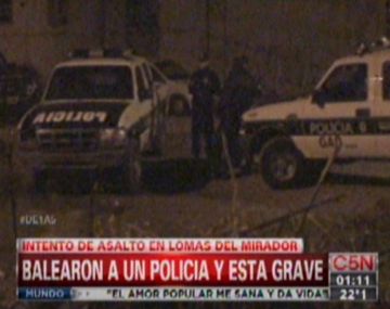 Un policía resultó herido en un intento de asalto en Lomas del Mirador