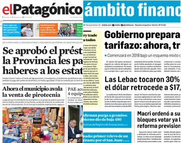 Tapas de diarios del jueves 7 de diciembre de 2017