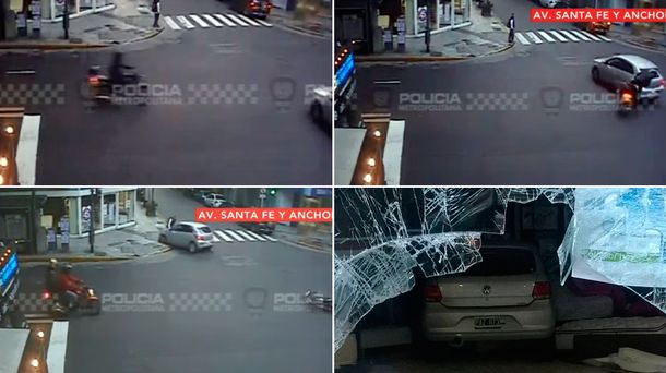 VIDEO: Así fue el espectacular choque de un auto que terminó metido en una colchonería
