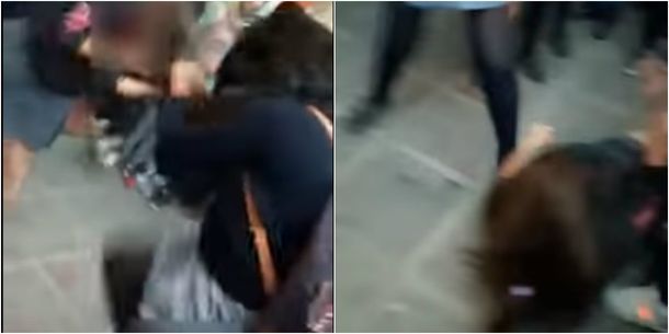 Dos alumnas fueron filmadas peleándose