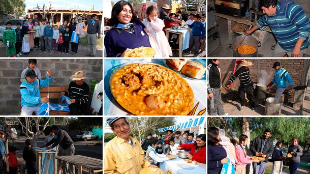 El verdadero espíritu de Mayo: se unieron para cocinar locro y repartirlo gratis