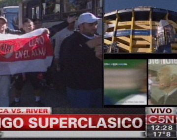 Arrancó la caravana de hinchas de River hacia La Bombonera
