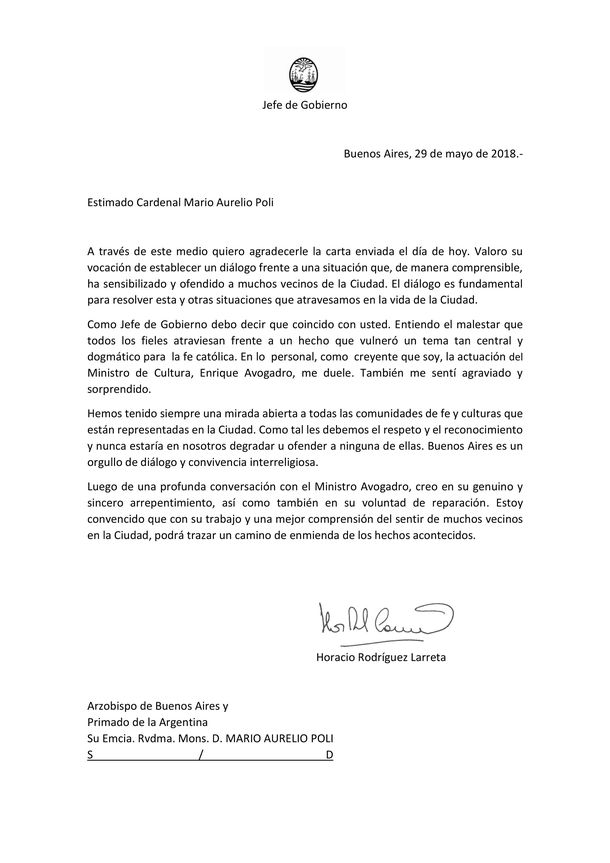 Larreta le pidió disculpas a Poli por el ministro que comió una torta con forma de Jesús