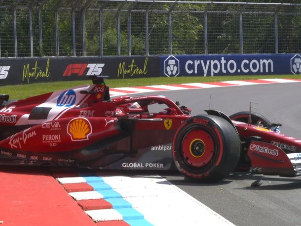 Ferrari arrancó con el pie izquierdo: el fuerte choque de Leclerc en la FP1 de Canadá