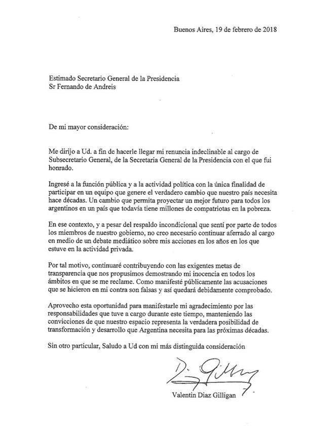 Tras su renuncia al Gobierno, piden que Díaz Gilligan también deje de ser dirigente de River