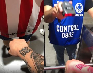 Locura: un hincha de Estudiantes se tatuó el QR para entrar al estadio