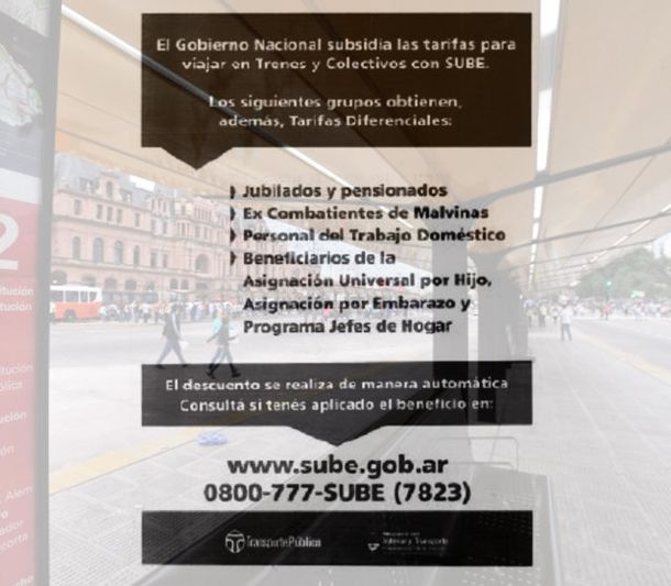 Colectivos, trenes y subtes deben exhibir una oblea con las tarifas sociales