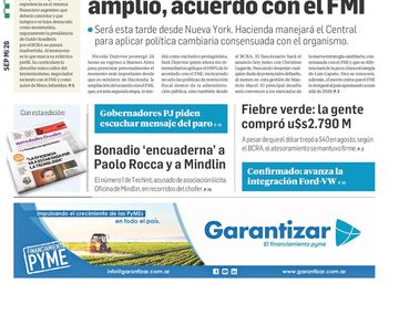 Tapas de diarios del miércoles 26 de septiembre de 2018