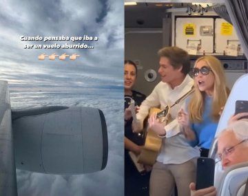 Marta Sánchez y Carlos Baute sorprendieron con su hit durante un vuelo con turbulencias