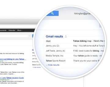 Google incorpora e-mails a los resultados de sus búsquedas