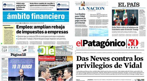 Tapas de diarios del 5 de enero de 2017