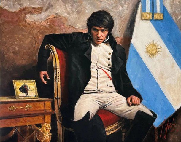 Javier Milei se quiso comparar con Napoleón Bonaparte pero eligió el retrato menos adecuado