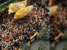 Avalancha humana en un shopping durante una promo por la Navidad