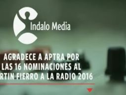 indalo media agradece a aptra por las 16 nominaciones al martin fierro de radio indalo media agradece a aptra por las 16 nominaciones al martin fierro de radio