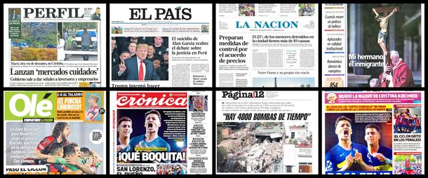 Tapas de diarios del sábado 20 de abril de 2019