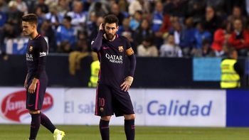 La desazón de Lionel Messi ante Málaga La desazón de Lionel Messi ante Málaga