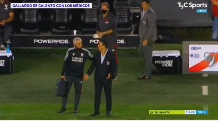Con quiénes se enojó Marcelo Gallardo tras el primer gol de Racing