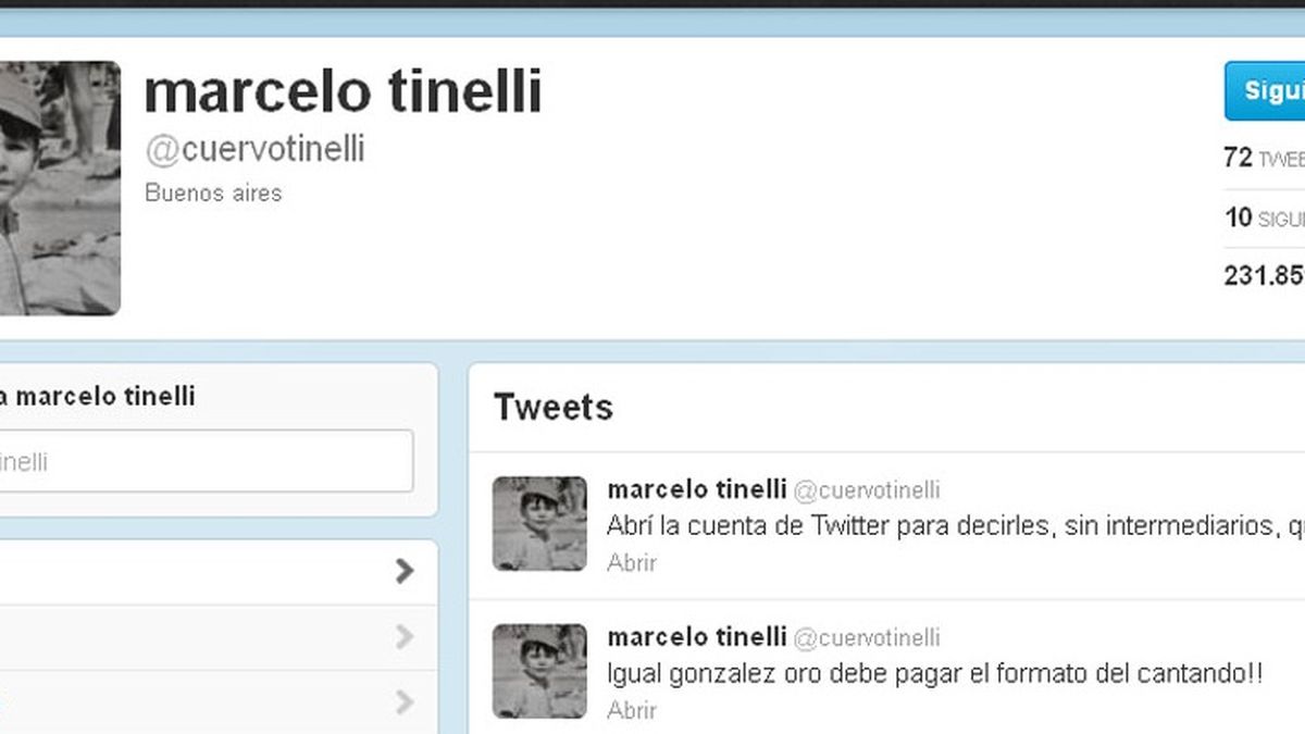 Tinelli es gay: lo confesó en Twitter, pero fue un hacker