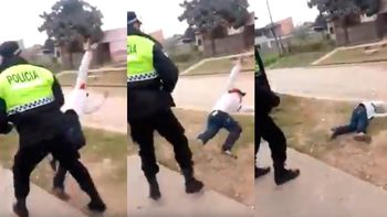 Un policía le dio una trompada a un joven que lo desafió Un policía le dio una trompada a un joven que lo desafió