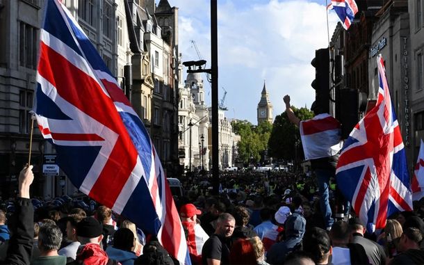 Movilización antiinmigratoria en Londres.
