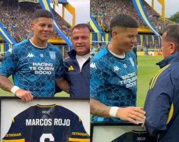 Marcos Rojo hizo su regreso a la Bombonera en medio de silbidos y abucheos.