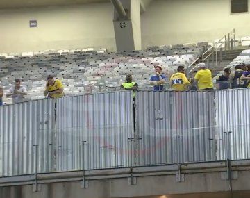 Insólito: tapiaron la tribuna de Boca en el Mineirao