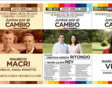 Boleta de Juntos por el Cambio en Provincia