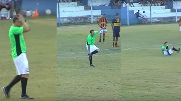 El árbitro se cayó y tambaleó durante gran parte del encuentro