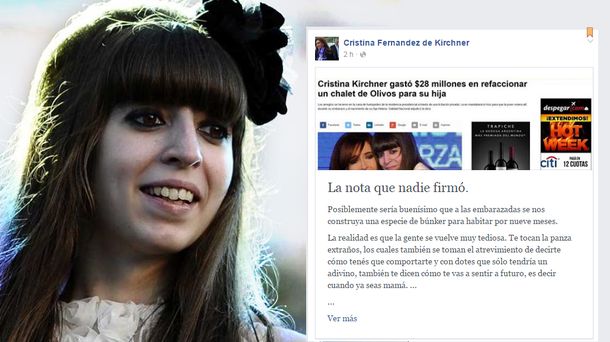 Florencia Kirchner negó arreglos millonarios en Olivos y cargó contra Macri