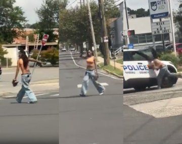 Una mujer se apuntó en la cabeza y la policía la detuvo atropellándola