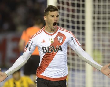 Lucas Alario celebrando lo que pudo ser uno de sus últimos goles en River