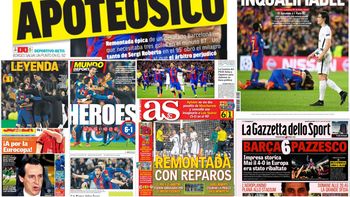 Tapas de diarios con el triunfo del Barcelona ante el PSG por 6 a 1 Tapas de diarios con el triunfo del Barcelona ante el PSG por 6 a 1