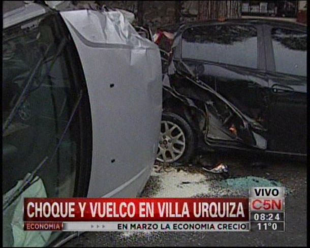 Dos heridos luego de un choque múltiple en Villa Urquiza
