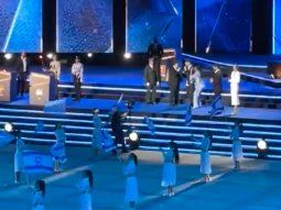 milei canto libre en ensayo de la ceremonia por el dia de la independencia en israel