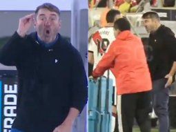 Fuerte cruce de Chacho Coudet con Rafael Santos Borré. Fuerte cruce de Chacho Coudet con Rafael Santos Borré.