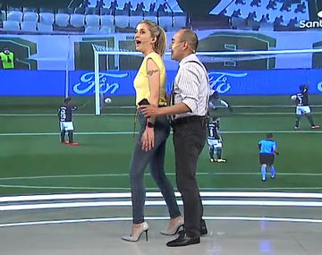 VIDEO: Elio Rossi y Mariela Fernández recrearon al aire una jugada clave de la eliminación de River