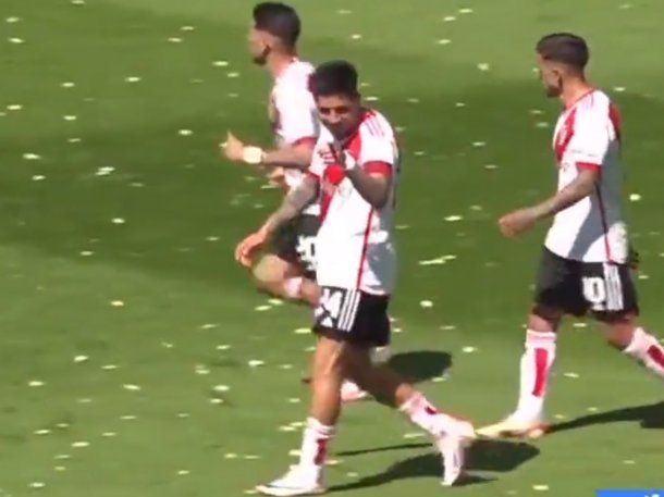 La gastada de Enzo Pérez a Marcos Rojo tras el gol en el Superclásico