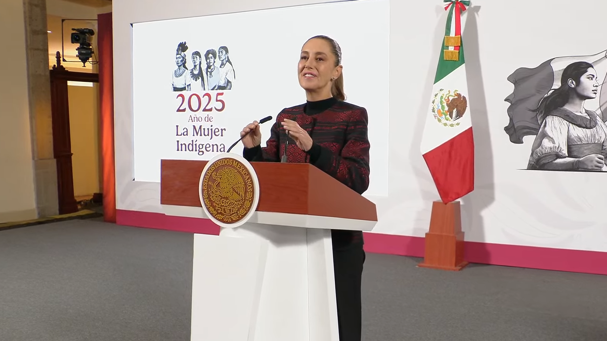 Claudia Sheinbaum en la Mañanera del Pueblo de este jueves.