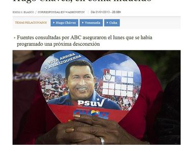 Un diario español asegura que Chávez está en coma inducido