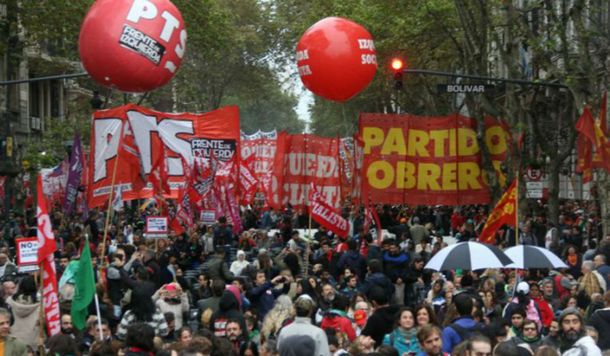 Organizaciones de izquierda realizaron una marcha contra la estadía de Lagarde al país