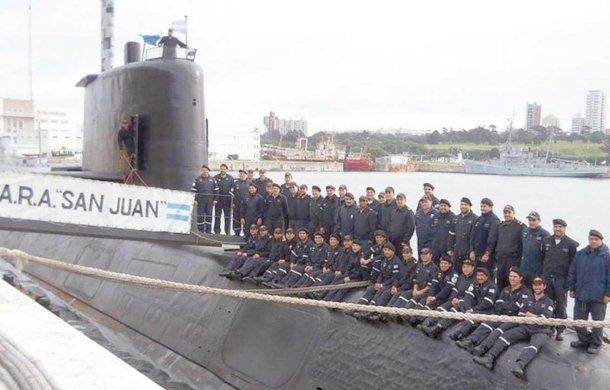 El ARA San Juan, que se hundió en el Mar Argentino en 2017.  