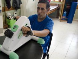 Una imagen de cuando Rivarola estaba en plena rehabilitación tras un mes de internación