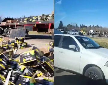 Exaltación de la Cruz: volcó un camión con limones y los vecinos saquearon la carga