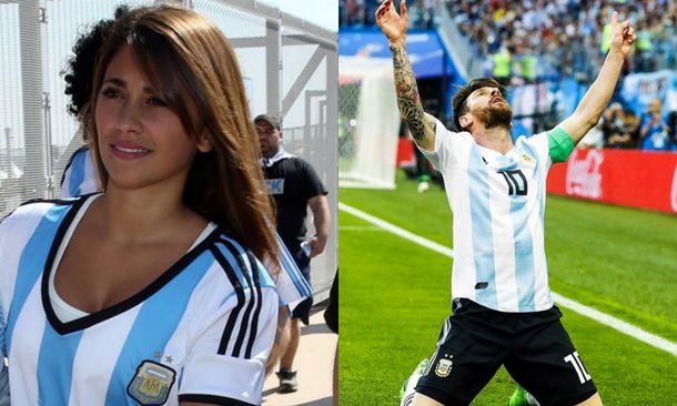 El festejo de Anto Roccuzzo por la clasificación y el gol de Messi