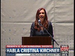 CFK presentó el Plan Quinquenal de educación