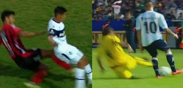 Terrible patada en Patronato-Gimnasia: el infractor le había pagado una igual a Centurión