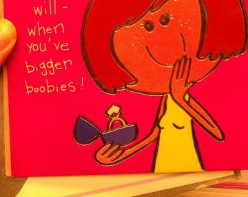 Tarjeta para niñas: Cuando tengas pechos grandes