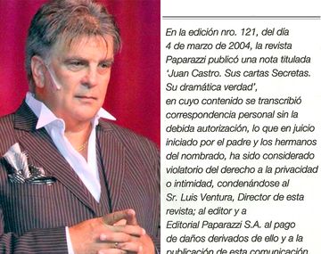 Luis Ventura cumplió la condena por el juicio de Juan Castro