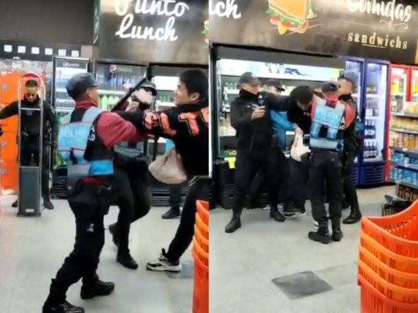 Retiro: ciudadano chino quiso llevarse 5 botellas de aceite, no lo dejaron y se trenzó con varios policías